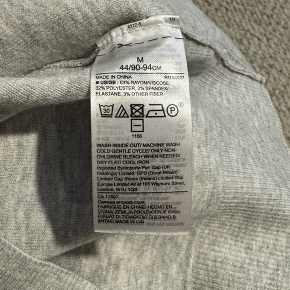 Banana Republic Puff-Sleeve Heather Light Grey Sweater Top Women's Medium M EUC - Picture 6 of 6